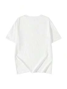 Camiseta de manga corta con cuello redondo y estampado para mujer, corte holgado informal, tela súper suave y cómoda, estilo de moda urbana, camiseta gráfica clásica que combina con todo, top básico diario ligero y transpirable, perfecta para uso diario, vacaciones informales, ir al trabajo, salidas al aire libre, reuniones de fin de semana, compras y actividades de ocio, camiseta casual de gran tamaño y a la moda para damas. MDCC - Blanco - Ver 3