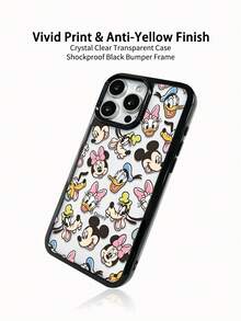 1 chiếc ốp lưng acrylic 2 trong 1 chống rơi vỡ hình chuột Mickey, Minnie, Goofy, Donald Duck, Daisy Duck chính hãng Disney, thiết kế sáng tạo, nâng cao camera, bảo vệ chống rơi vỡ, tương thích với Apple iPhone 17 ProMax/Air, 16, 11/12/13/14 Plus/XR/7/8 Plus/15 ProMax - màu đen - Xem 5