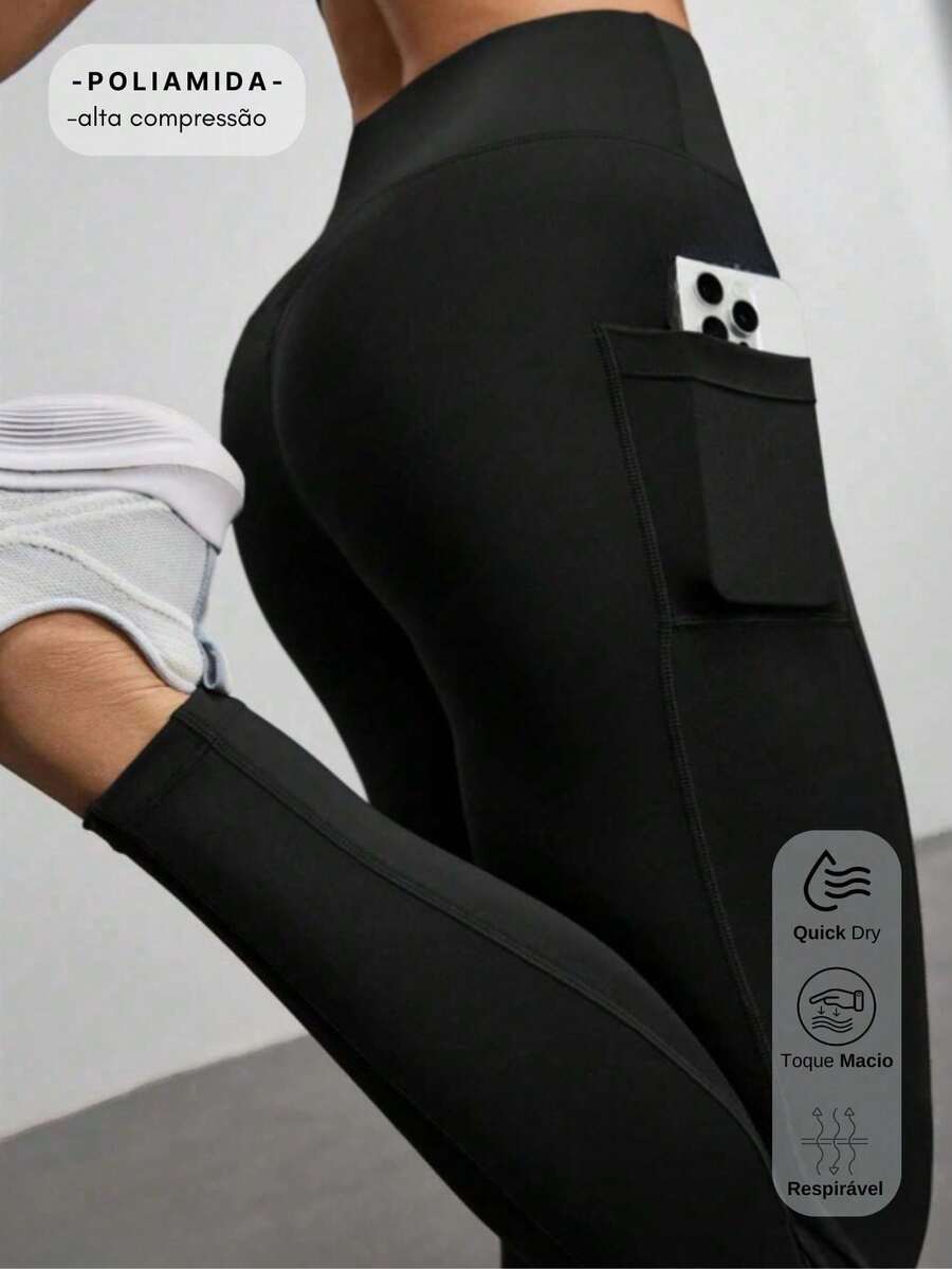 High-Compression Leggings With Pockets - Performance And Practicality - PTO - View 1