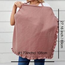 1 Stück Musselin Stilltuch zum Stillen, 100% Baumwolle atmungsaktives Stilltuch mit Rüschen, Mehrzweck-Privatschal für Mütter, Kinderwagenabdeckung/Autositz-Baldachin, perfekt für den Außen- und Innenbereich - Verschiedenfarbig - Übersicht 2