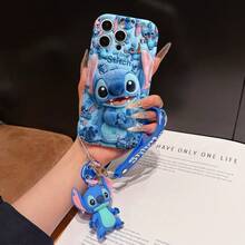 Disney Lilo And Stitch Phone Case : 3D Fluffy Pattern Border Protector Phone Soft Phone Case With A Free Cute Stitch Bracelet Chain Lanyard, Stitch, Lilo, Angel, For Apple 17 Promax 17 Pro 16 15 14 13 12 11 Pro Max XS Max X XR Soft Cover Summer Phone Case - 白色 - 查看 1