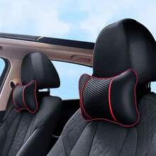 2pcs Universal Car Headrest PU Leather Neck Pillow Comfortable Mesh Breathable Seat Rest Cushion Car Neck Pillow - Multicolor - View 5