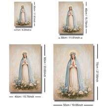 1pc Framed/Unframed Virgin Mary Catholic Canvas Poster Marian Floral Crown Christian Wall Art Print Minimalist Religion Decor Scroll Painting For Apartment,Living Room,Bedroom,Modern Home Decoration - Poster - View 9