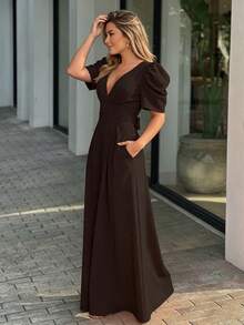 2026 Spring New Women's Clothing-Border Jumpsuit Fashionable Pleated High-Waisted Bell-Bottom Pants - 黑色 - 查看 7