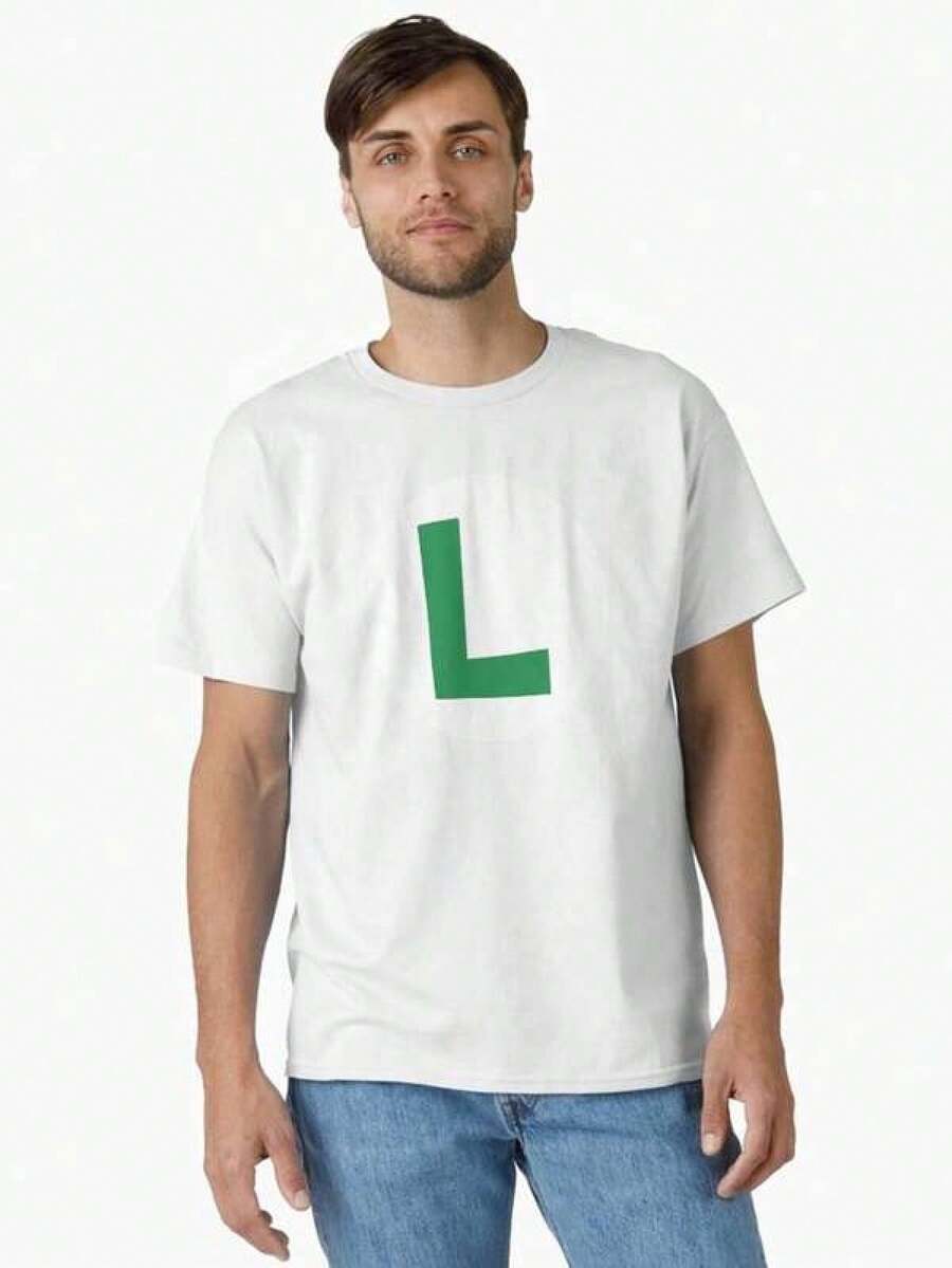 Camiseta de , Camiseta Divertida de Luigi, Camiseta Unisex de Algodón con Estampados de Personajes Vibrantes para Hombres y Mujeres - Ultra Suave 100% Algodón para Uso Diario - Transpirable y Lavable a Máquina - Regalo Perfecto para Fans de Otaku Todo el Año. Blusas para Dama y Hombre, Playeras Oversize, Blusas Frescas para el Calor, Envío Nacional. - Blanco - Ver 1
