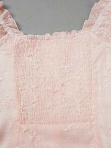 Nuevo vestido mini elegante con diseño de jacquard rosa, estilo dulce y picante de resort, atuendo de campo pastoral, ceremonia de graduación, estilo universitario, vacaciones de verano, playa, fiesta, boda - Rosa Pálido - Ver 4