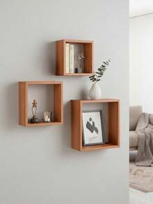 1pc Wall Mounted Shelf, Living Room TV Background Wall Decor, Bedroom Creative Grid Decoration - Type a - View 11