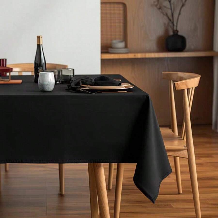 1 pieza Mantel de unicolor, ambiente de campamento al aire libre, mantel rectangular de lujo y grueso para mesa de comedor para fiestas y bodas - Multicolor - Ver 1