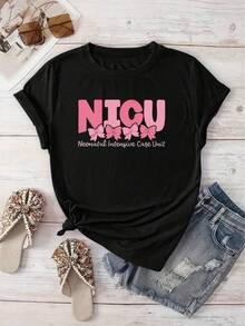 Camiseta unisex de manga corta, 2026NuevoMujeresCamiseta1PSCNuevoRecomendaciónUnidad de Cuidados Intensivos NeonatalesPatrónImpresoCamisetaMujeresInformalVacacionesCortoMangaRedondoCuello,Primavera/VeranoMáquinaLavableNuevoMujeresRopaVersátilParaVoyendoFuera,AdelgazamientoDeportesCamisetaParaJugadorashombre, , , Dazymujer,romwehombres, bohochic,maestrasregalos,camisetaparaconjuntos de mujercon curvasparamu,y2k, - Negro - Ver 1