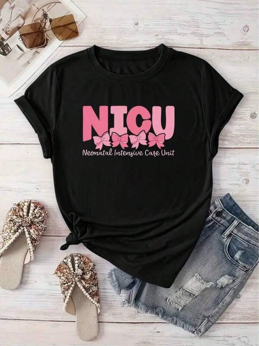 Camiseta unisex de manga corta, 2026NuevoMujeresCamiseta1PSCNuevoRecomendaciónUnidad de Cuidados Intensivos NeonatalesPatrónImpresoCamisetaMujeresInformalVacacionesCortoMangaRedondoCuello,Primavera/VeranoMáquinaLavableNuevoMujeresRopaVersátilParaVoyendoFuera,AdelgazamientoDeportesCamisetaParaJugadorashombre, , , Dazymujer,romwehombres, bohochic,maestrasregalos,camisetaparaconjuntos de mujercon curvasparamu,y2k, - Negro - Ver 1