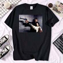 Retro Summer T-Shirt With Santa Claus Blowing Bubbles, Christmas Gift T-Shirt, Funny Winter T-Shirt With Santa Claus - 紅色的 - 查看 6