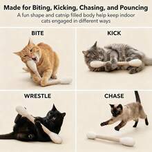 3pcs/1pc Interactive Cat Teaser Wand, Cat Toy, 6 Colors, Suitable For Indoor Entertainment, Bite-Resistant, Large Interactive Cat Kicker Game Enthusiast Gift Accessory - Multicolor - View 7