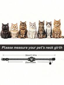 1 pieza Collar reflectante ajustable para gato, collar localizador de mascotas apto para el rastreador Apple Find My, collar reflectante, diseño de estampado animal de 7-9 pulgadas, collar de gato desmontable, no apto para Android - Multicolor - Ver 12