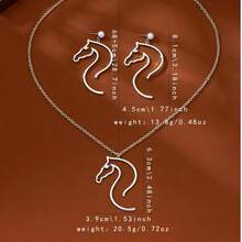 Exaggerated Minimalist Western Cowboy Style Horse Head Earrings (Unisex) - Platinum a - View 4