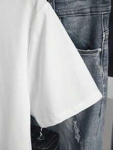 Women's Short-Sleeved T-Shirt With A Round Neck, Loose Fit, Casual And Versatile. Featuring A Modern, Elegant And Sophisticated Print Of Simple Letters, Ideal As A Basic Garment; Made From Soft Fabric With Excellent Drape - 白色 - 查看 5