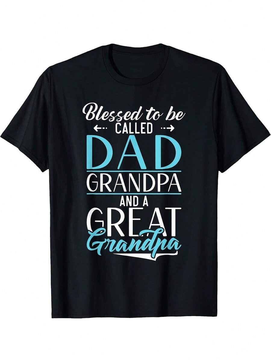 Me alegra que me llamen papá, abuelo y superabuelo. Camiseta unisex de verano 2025 de manga corta estampada, 220 gramos puros. - Negro - Ver 1