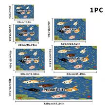 1 pieza Estera de secado de platos, Estera para máquina de café, Estera de drenaje absorbente con patrón de gatito colorido y alegre sobre superficie de agua azul, Adecuada para mesa de comedor y cafetería, Estera de drenaje multiusos, Regalo para el hogar, Decoración de escritorio - XYLSD-380 - Ver 14