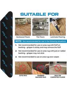4/8/12/1 Roll Carpet Anti-Slip Fixing Tape, PU Washable Residue-Free Reusable Carpet Tape, Washable Fixing Sticker - Multicolor - View 11
