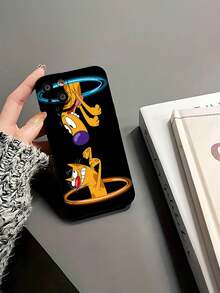 Tema de aventura del portal Gato Perro Naranjafunda de teléfono Fundas compatibles con ,Apple,VIVO,OPPO,,, y Honor.Fabricadas en silicona TPU,ofrecen protección contra golpes y caídas. - Negro - Ver 6