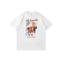 Camiseta unisex estilo retro de anime con estampado de dibujos animados y diseño de 12 melodías elegantes, ideal para el verano. - Blanco - Ver 1
