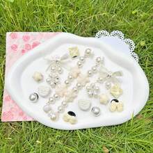 16 buah Hiasan Sepatu Seri Laut Putih, Kerang, Bintang Laut, Pita, Aksesoris DIY, Set Menawan, Cocok untuk Sandal Berlubang - Rantai bintang laut putih - View 7