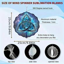 1个优雅凯尔特结图案金属3D旋转风铃,带360°无限旋转挂钩,适用于户外花园和露台装饰,多功能装饰,可用于花园、露台和室内空间,是理想的户外礼物、户外风铃、教师节礼物,非常适合感恩节、圣诞节、万圣节和乔迁之喜(9.84英寸*9.84英寸)(不含吊坠),款式随机。 - A - 查看 4