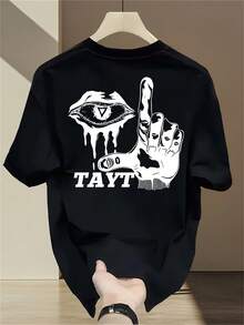 Nueva camiseta de manga corta para mujer de 180 g,% algodón - Camiseta casual versátil con estampado de verano para hombre - Camiseta con estampado de verano para parejas - Unisex - Regalo para vacaciones - Negro - Ver 12