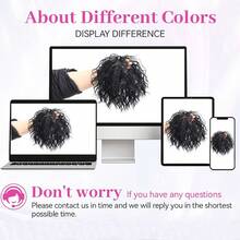 Synthetic Fiber Material Elastic Hair Band, Short Curly Ponytail Wig. Easy To Wear, Suitable For Occasions Such As Dates. - Multicolor - View 6