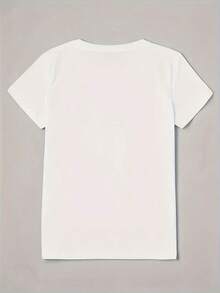 Camiseta Casual para Mujer, Estampado Vintage de Frutas Tropicales, Gris Suave con Diseño Vibrante de Mango, Piña, Fruta del Dragón, Maracuyá y Hoja de Frambuesa, Atuendo Casual para el Día - Blanco - Ver 2