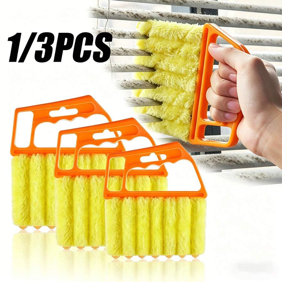 Bộ 1/3 bàn chải vệ sinh rèm cửa bằng sợi microfiber, dễ dàng làm sạch rèm cửa, lỗ thông gió và lưới chắn.