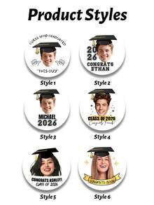 Stiker Foto Bulat yang Dapat Disesuaikan, Label Hadiah Pesta yang Dipersonalisasi, Dapat Dicetak dengan Foto, Dekorasi Perayaan yang Lucu dan Cantik, Cocok untuk Kotak Kue, Undangan, Album Foto, Hadiah Unik untuk Musim Wisuda, Ulang Tahun Pernikahan dan Acara Liburan, Suvenir Stiker Gambar yang Dapat Disesuaikan. - Gaya E - View 3