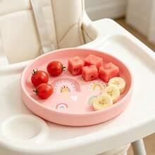 1 Set de platos de silicona seguros para bebés y niños pequeños, con diseños adorables, aptos para microondas y lavavajillas - Multicolor - Ver 3