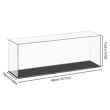 1pc Acrylic Display Case, Various Sizes, Plastic Assembly Dustproof Display Box With Matte Black Base, Suitable For Action Figures, Collectibles, Statues, Models - Transparent - View 24