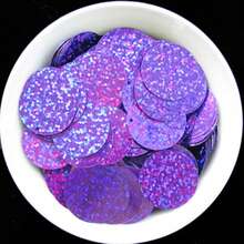 60pcs 3cm Shiny Sequins With Side Rhinestones, 30mm PVC Round Loose Sequins For Sewing, Crafts, DIY Scrapbooking, Clothing Accessories - Multicolor - View 23