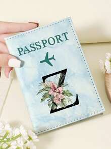 1pc A-Z 26 Letters Fashionable Letter Print Stylish Burgundy Passport Cover, Premium PU Leather Passport Wallet With Multi-Card Pockets For Credit Cards, Boarding Passes, And IDs, Compact And Portable Travel Essentials Organizer For Women, Men - Pink - View 15