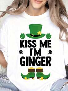 Im Ginger St. Patrick's Day T-Shirt With A Lucky Hat And Boots Design For Women, Men, And Kids. Celebrate St. Patrick's Day In Fun Irish-Themed Clothing. - 白色 - 查看 1