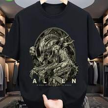 Men's 1979-1987 Sci-Fi Movie Retro T-Shirt, Official Facehugger Alien Creature Design, Soft Cotton Vintage Collector's T-Shirt - 款式 - 查看 1