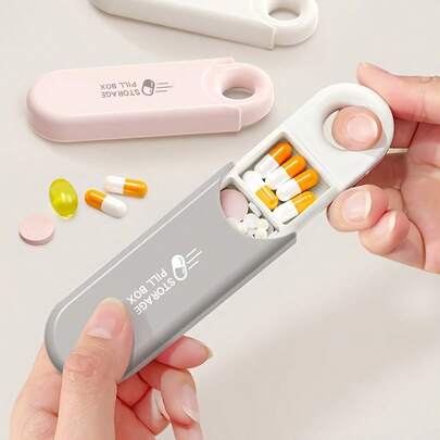 Hộp đựng thuốc viên, viên nang, thực phẩm chức năng, vitamin và dầu cá di động, thích hợp cho bữa ăn hàng ngày, sử dụng ngoài trời hoặc văn phòng.