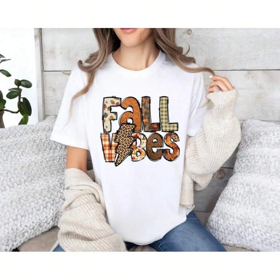 Autumn-Themed Shirts, Leopard Print Autumn T-Shirts, Autumn T-Shirts, Autumn-Themed Sweatshirts, Autumn Leaf T-Shirts, Thanksgiving T-Shirts, Happy Thanksgiving - High Quality. - 白色 - 查看 1