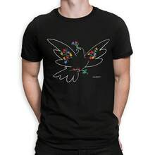 Camiseta Pablo Picasso Paloma de la Paz, 100% Algodón, para Hombre y Mujer, Todas las Tallas (ISK-902651) - alta calidad - Negro - Ver 5