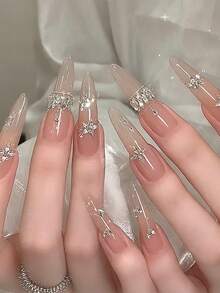 50 viên đá đính móng tay hình thoi lấp lánh sang trọng, màu bạc sáng bóng, mặt phẳng, dùng để tự làm móng tay thiết kế hoa và bông tuyết, kích thước 2*4mm, hình mũi tên. - Trong sáng - Xem 4