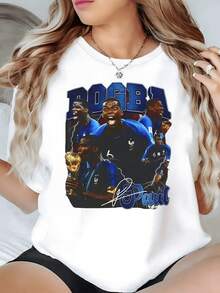 Players In Action With Vibrant Energy And A Gold Background Symbolizing Strength And Sporting Pride; A Modern, Casual Women's T-Shirt For Football Fans, Comfortable And Attractive - White - View 8