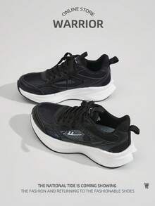 WARRIOR 1双女士系带运动休闲运动鞋，舒适轻便透气，适合户外跑步，时尚百搭，夏季必备 - 黑與白 - 查看 5