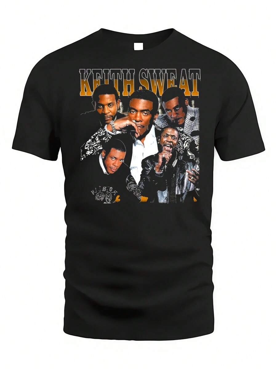 This Unisex Keith Sweat Design T-Shirt Is Pure, Soft, And Machine Washable. A Must-Have Casual Piece For All Seasons, It Features A High-Quality Print And Makes A Perfect Gift For Streetwear Enthusiasts, Fans, And Friends. Weighing 7.76 Oz, This T-Shirt Is Designed For Teens. With Its Crisp, Streamlined Cut, It Creates A Clean And Dynamic Look. Its Relaxed Yet Flattering Silhouette Suits All Body Types, Offering A Style That Is Both Casual And Sophisticated. - 黑色 - 查看 1