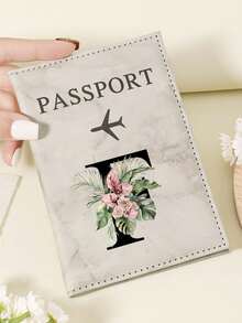 1pc A-Z 26 Letters Fashionable Letter Print Stylish Burgundy Passport Cover, Premium PU Leather Passport Wallet With Multi-Card Pockets For Credit Cards, Boarding Passes, And IDs, Compact And Portable Travel Essentials Organizer For Women, Men - Pink - View 57