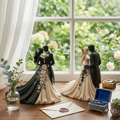 3D Silicone Mold For Wedding Couple, Bride & Groom Figurine Candle DIY Desktop Decor