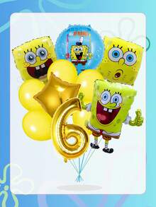 SpongeBob SquarePants 角色氣球套組含1-9歲生日裝飾氣球，適合主題派對背景、桌面中心裝飾及牆面點綴，適用於各種慶祝場合 - decorative set - 查看 13