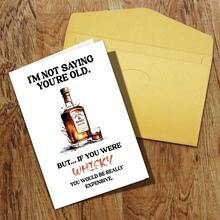 1pc Funny Whiskey Birthday Cards For Men,Happy Birthday Card Gifts For Older,40th 50th 60th 70th 80th 90th, Bday Card For Whiskey Lover Him - Sets - View 5