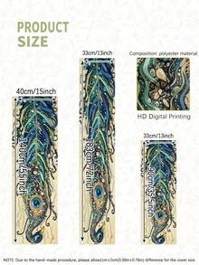 1pc Peacock Feather Printed Tablecloth, Available In Multiple Sizes, Suitable For Home Dining, Kitchen Decor, Home Decoration, Outdoor Party And Restaurant Decor, Linen Texture Appearance - Multicolor - View 4