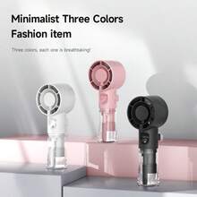 Mini Nano Mist Fan, Compact & Portable Design, 4 Wind Speed Levels, 800mAh Rechargeable Battery, Quiet Operation, Suitable For Nap, Office, Home, Summer Cooling Essential - 手持 - 查看 8